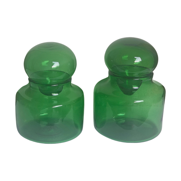 #5257 - Green decorative glass jars