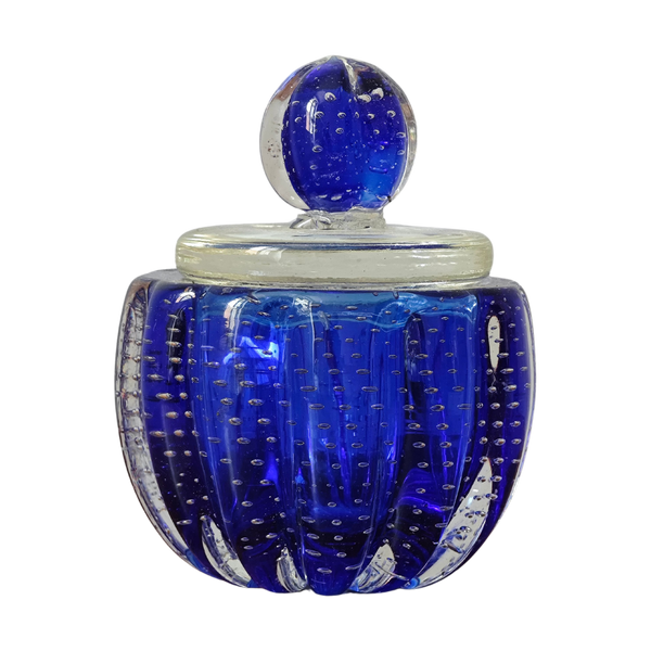 #4990 - Blue Murano glas jar