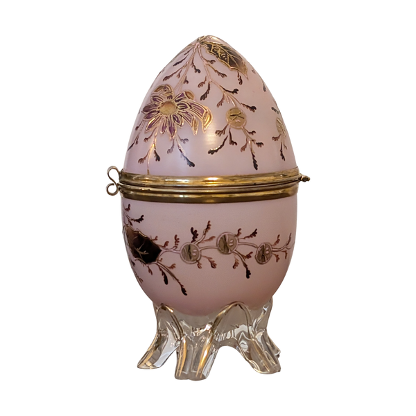 #6562 - pink and gold glass egg