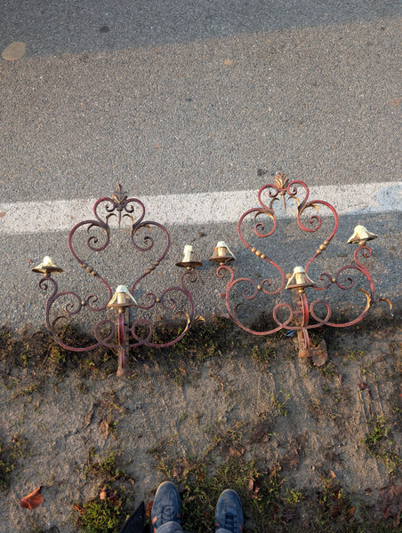 #6061 - Pair of big iron sconces