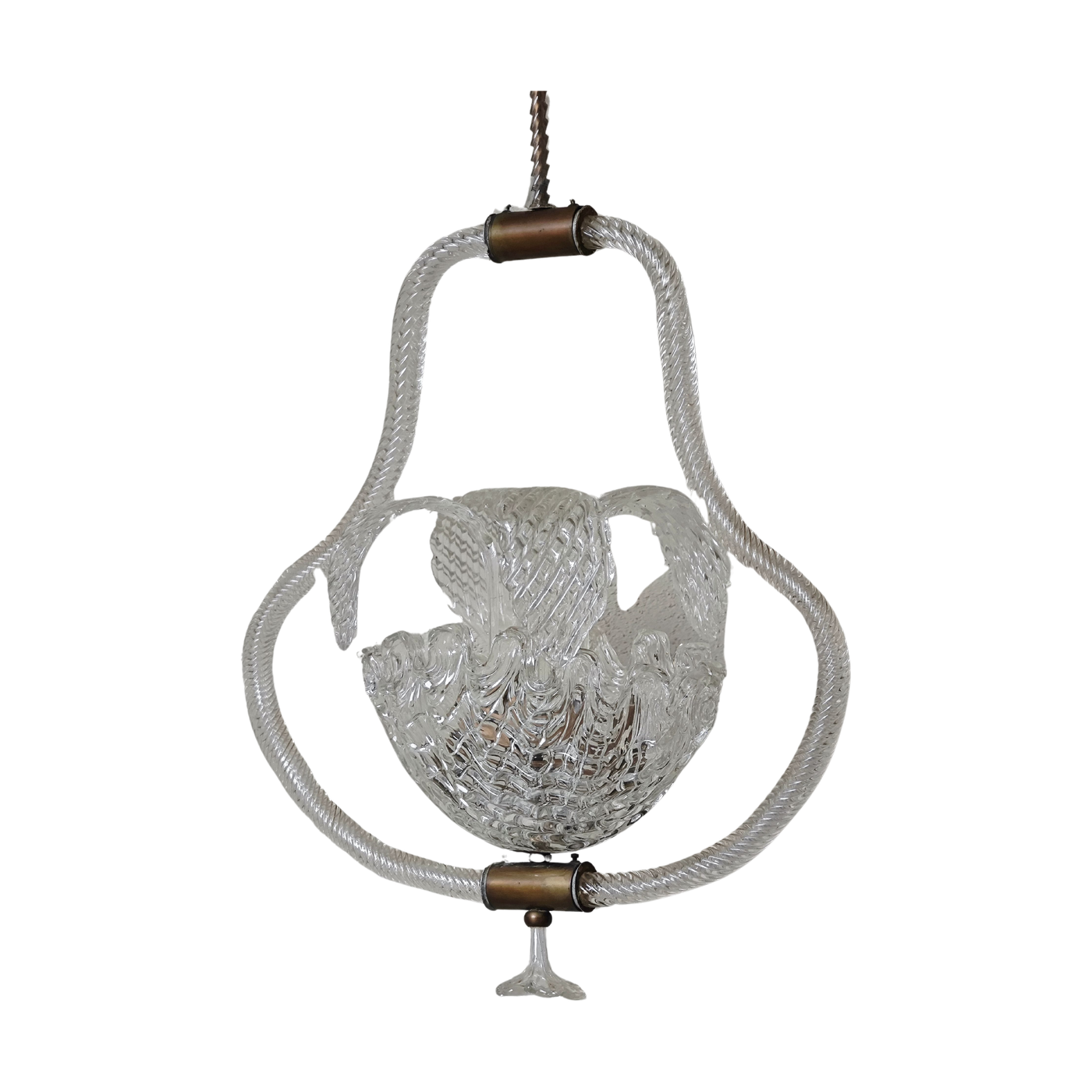 #5045 - Barovier glass pendant with 4 leaves