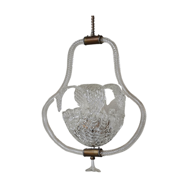 #5045 - Barovier glass pendant with 4 leaves