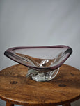 #1513 - Clear/fuchsia triangle murano glass bowl