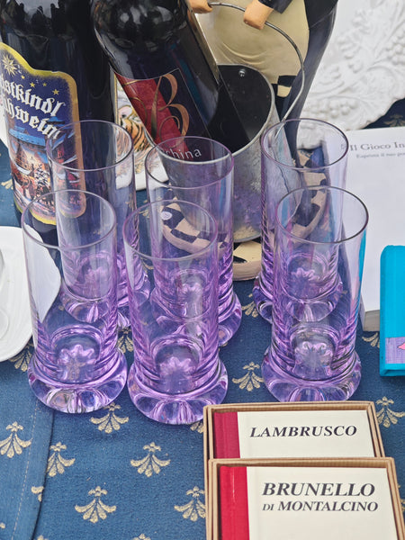 #5229 - Italian Mid-Century Modern Purple Long Drink Glasses by Arnolfo di Cambio
