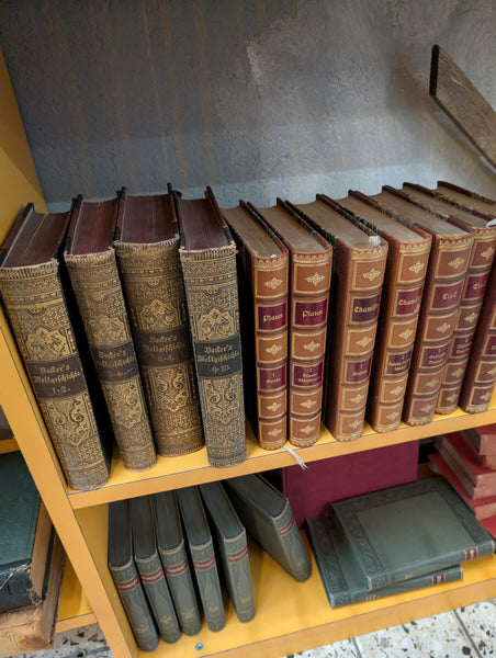 #5765 - 7 books brown leatere