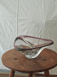 #1513 - Clear/fuchsia triangle murano glass bowl