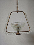 #5044 - Trapezoid shaped glass and broze pendant lamp
