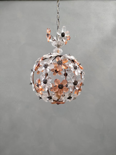 #7716-PGUG - Floral Glass Chandelier