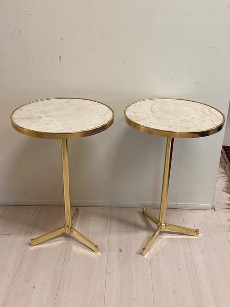 #7757-RGGG - Pair of Marble Top Tables