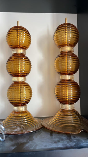 #7810-RGCG - Pair of Murano Lamps