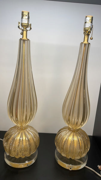 #7839-RAGG - Pair of Murano Lamps