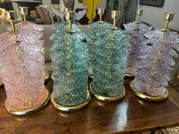 #7904-RRAG - Pair of Murano Lamps (Multiple Colors)