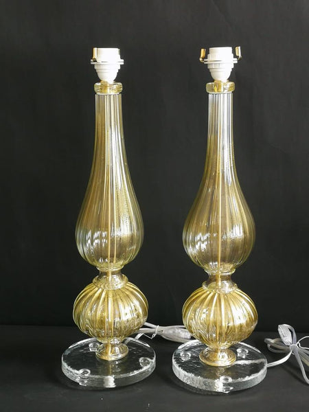 #7952-PUCG - Pair of Murano Lamps (Choice of Color)