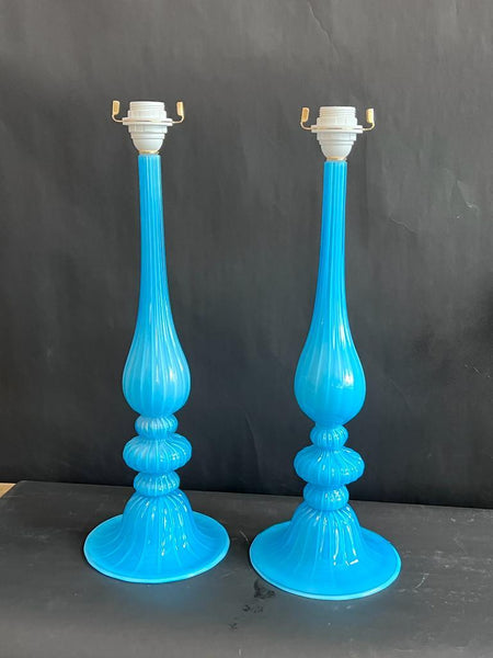 #7996-PUIG - Pair of Murano Lamps (Choice of Color)