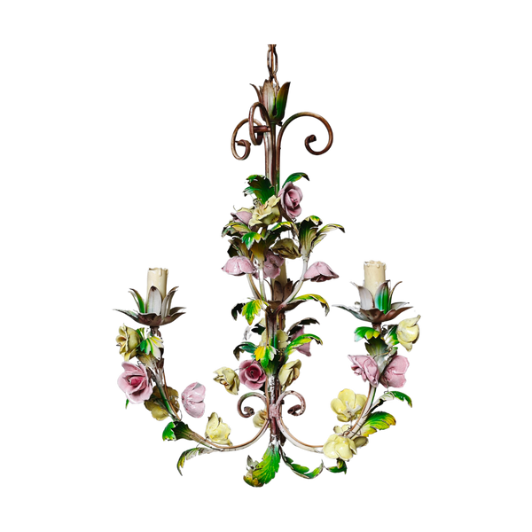#5002 - Pair of floral chandeliers