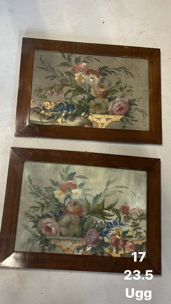 #8009-IGG - Pair of Floral Paintings
