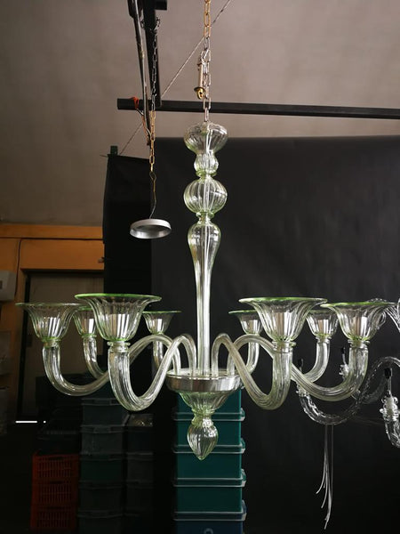 #8120 - Murano Venice Chandelier in Light Green