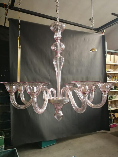 #8126 - Murano Venice Chandelier in Amythest