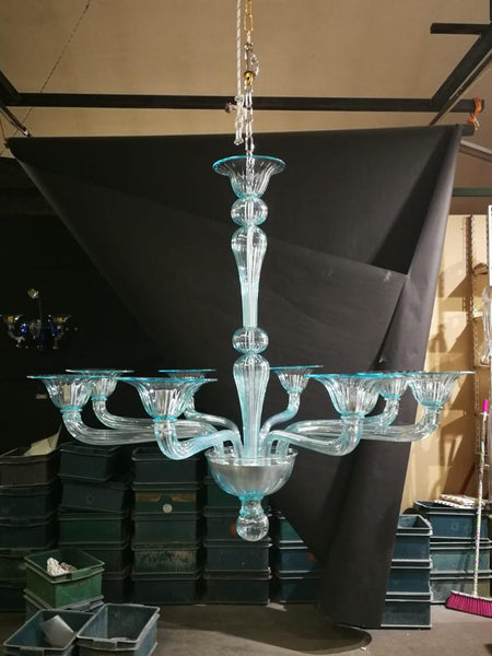 #8129 - Murano Mercato Chandelier in Light Blue