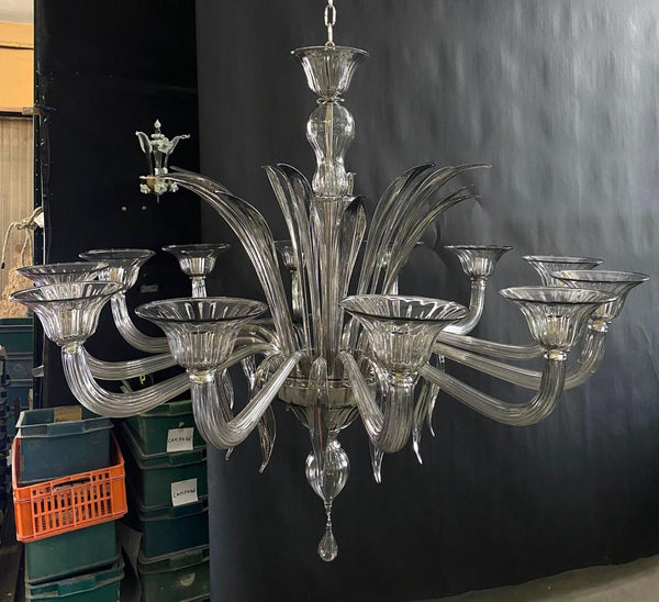 #8137 - Murano Chandelier w/ Palm Leaves