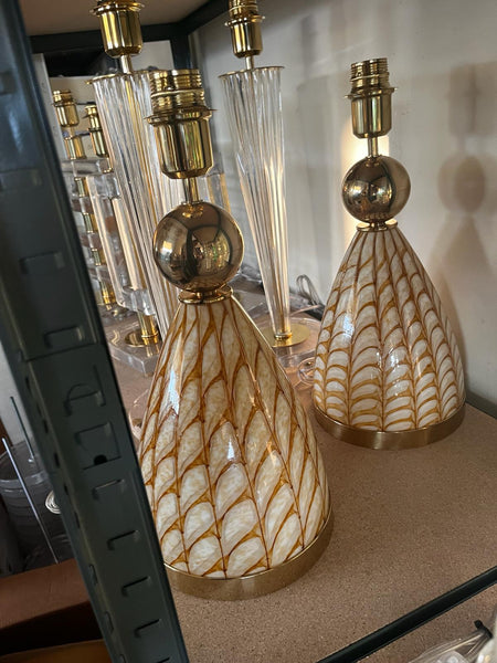 #8293-PIGG - Pair of Murano Lamps