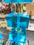 #8350-PNUG - Pair of Turquoise Blue Murano Lamps