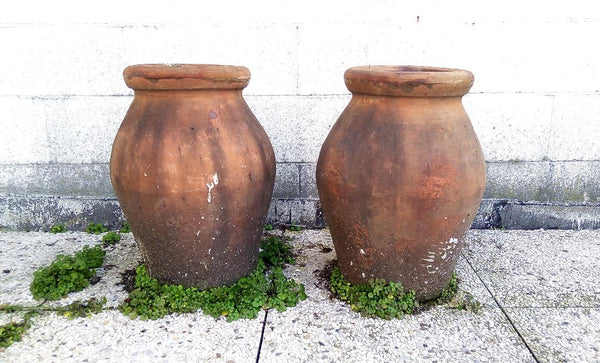 #5525-PUGG - Pair of Italian Clay Garden Pots