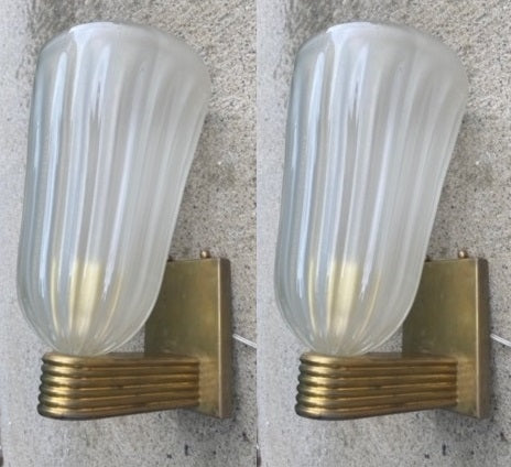 #5081-PUGG - Pair of Murano Glass Sconces