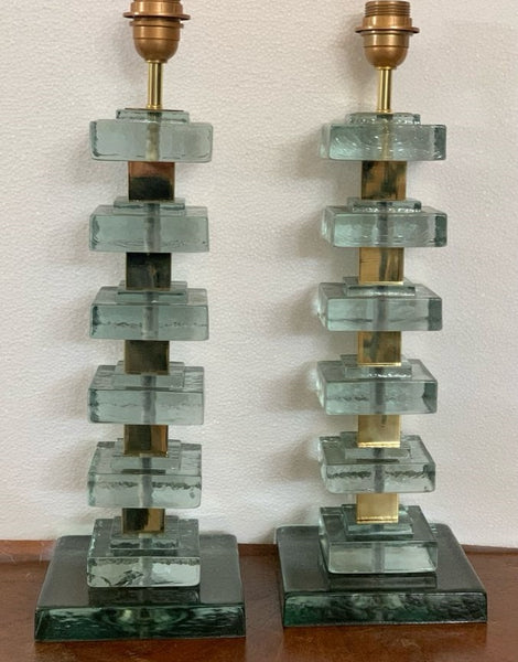 #7048-UCGG - Pair of Murano Lamps