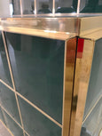 #7065-HUGG - Custom Glass Cabinet & Mirror