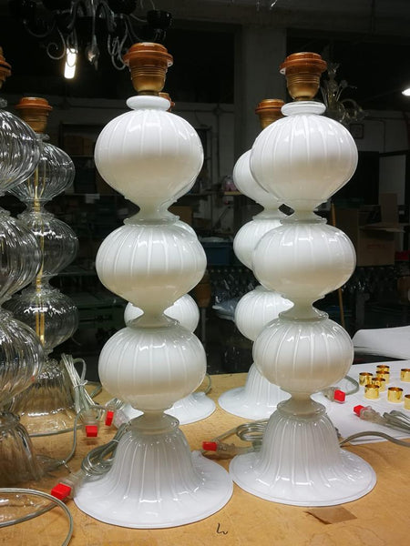 #7076-PUNH - Pair of Murano Lamps (Choice of Many Colors)