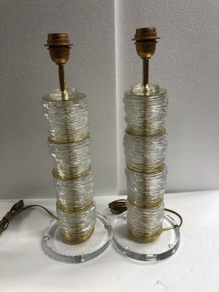 #7079-UCGG - Pair of Murano Lamps (Multiple Color Options)