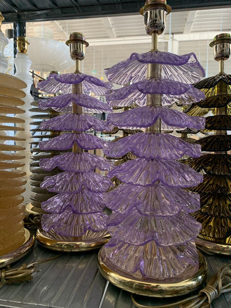 #7090-UCGG - Pair of Murano Lamps (Multiple Choice of Colors)