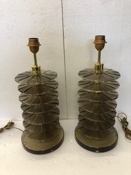 #7092-UCGG - Pair of Murano Lamps (Choice of Color)