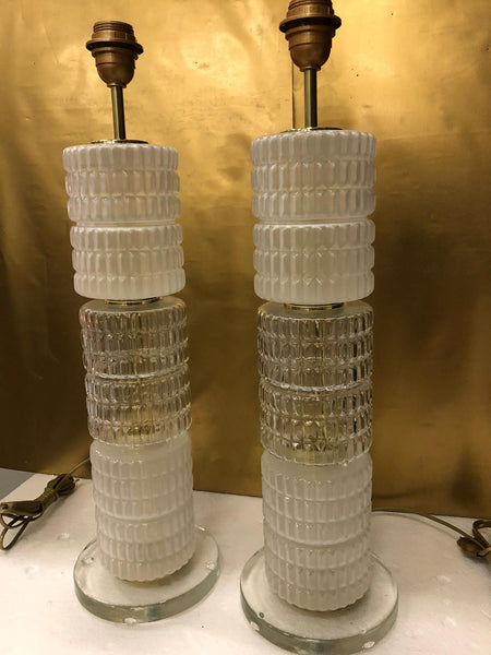 #7098-UUGG - Pair of Murano Lamps