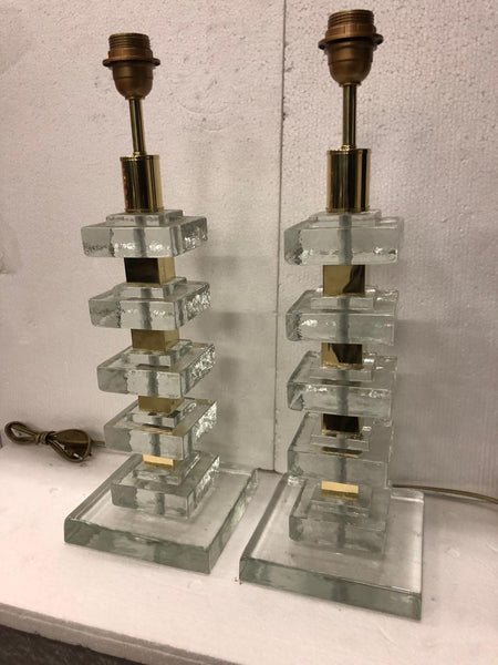 #7099-UCGG - Pair of Murano Lamps (Choice of Color)