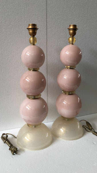#7172-UCGG - Pair of Murano Lamps (Choice of Multiple Colors)