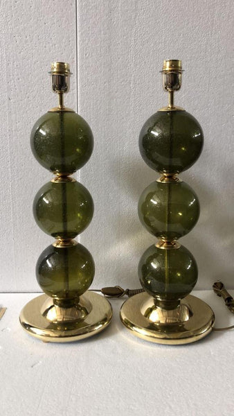 #7244-UcGG - Pair of Murano Lamps