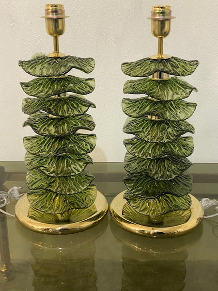 #7303-PCGG - Pair of Murano Lamps (2 Pair Available)