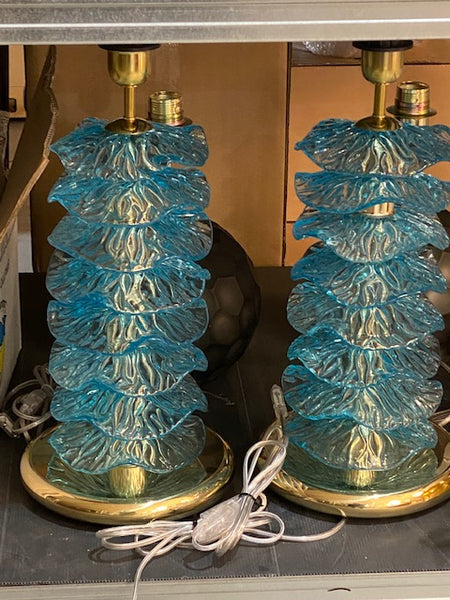 #7307-PCGG - Pair of Murano Lamps
