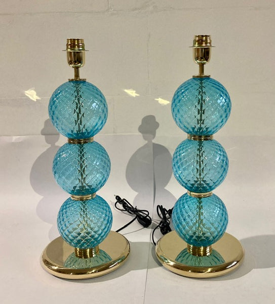 #7316-PAGG - Pair of Murano Lamps (4 Color Options)