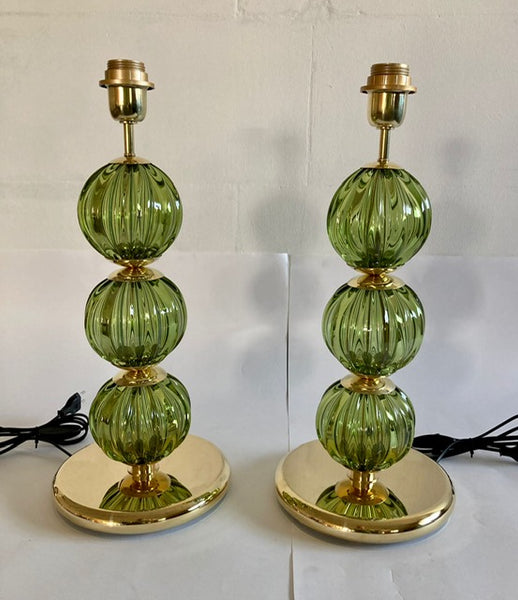 #7322-PCGG - Pair of Murano Lamps (Multiple Colors)