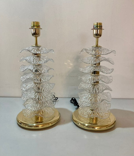 #7324-PCGG - Pair of Murano Lamps