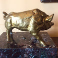 #6920-PCGG - Bronze Boar on Marble Base