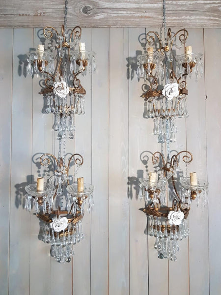 #5356-UIGG - Set of 4 Crystal Sconces