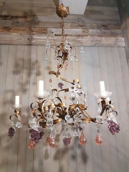 #5460-UGGG - Iron & Crystal Chandelier