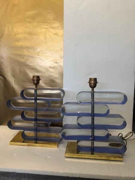 #6448-RUGG - Pair of Murano Lamps