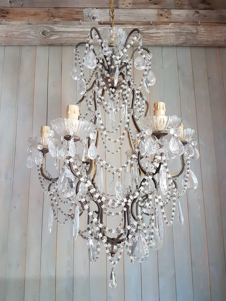 #6515-PAGG - Original Opaline Macaroni Chandelier