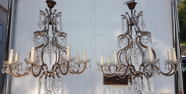 #6613-CIGG - Pair of Crystal Chandeliers
