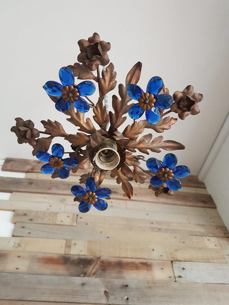 #6685-AGG - Iron & Glass Ceiling Mount
